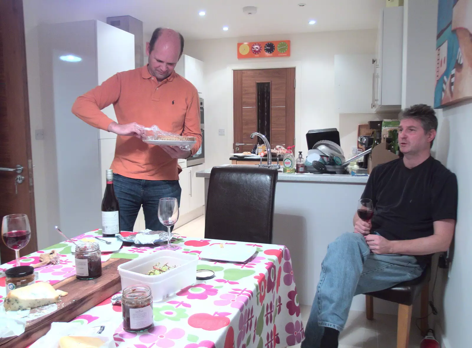 Phil gets some pumpkin pie out, from Thanksgiving in Highcliffe, Dorset - 23rd November 2018