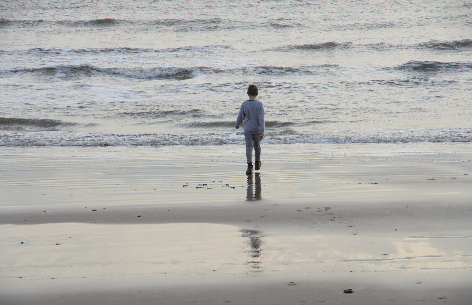 Fred walks around on the shore from Thanksgiving in Highcliffe, Dorset - 23rd November 2018