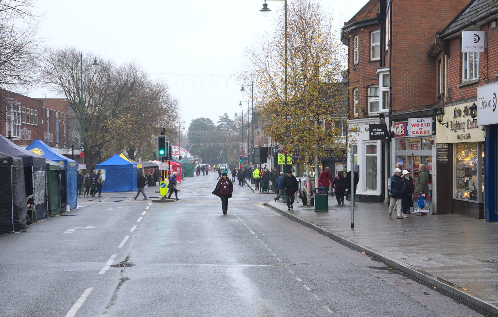 Looking back down Station Road from A Christmas Market, New Milton, Hampshire - 24th November 2018