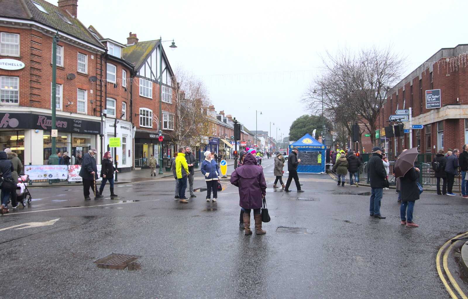 People mill around in the middle of New Milton from A Christmas Market, New Milton, Hampshire - 24th November 2018