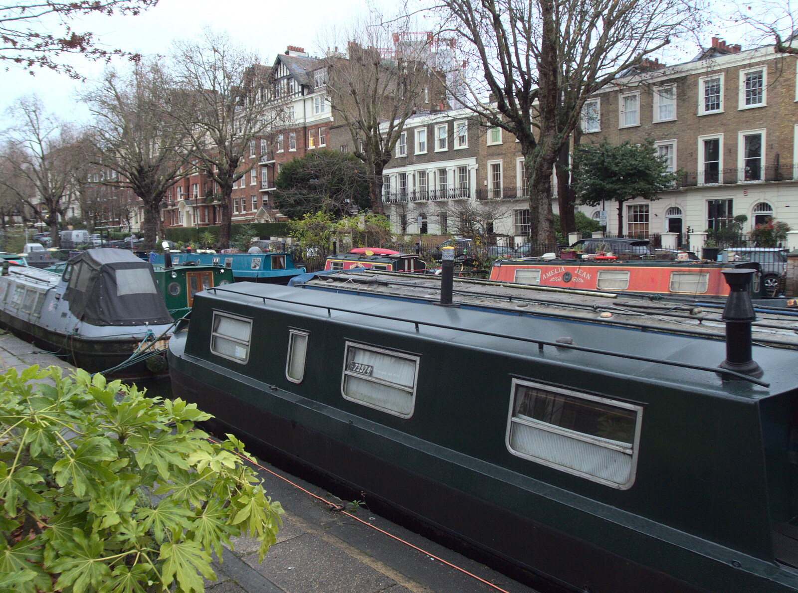 Houseboats along Blomfield Road from Little Venice and the BSCC Christmas Dinner, London and Norfolk - 1st December 2018