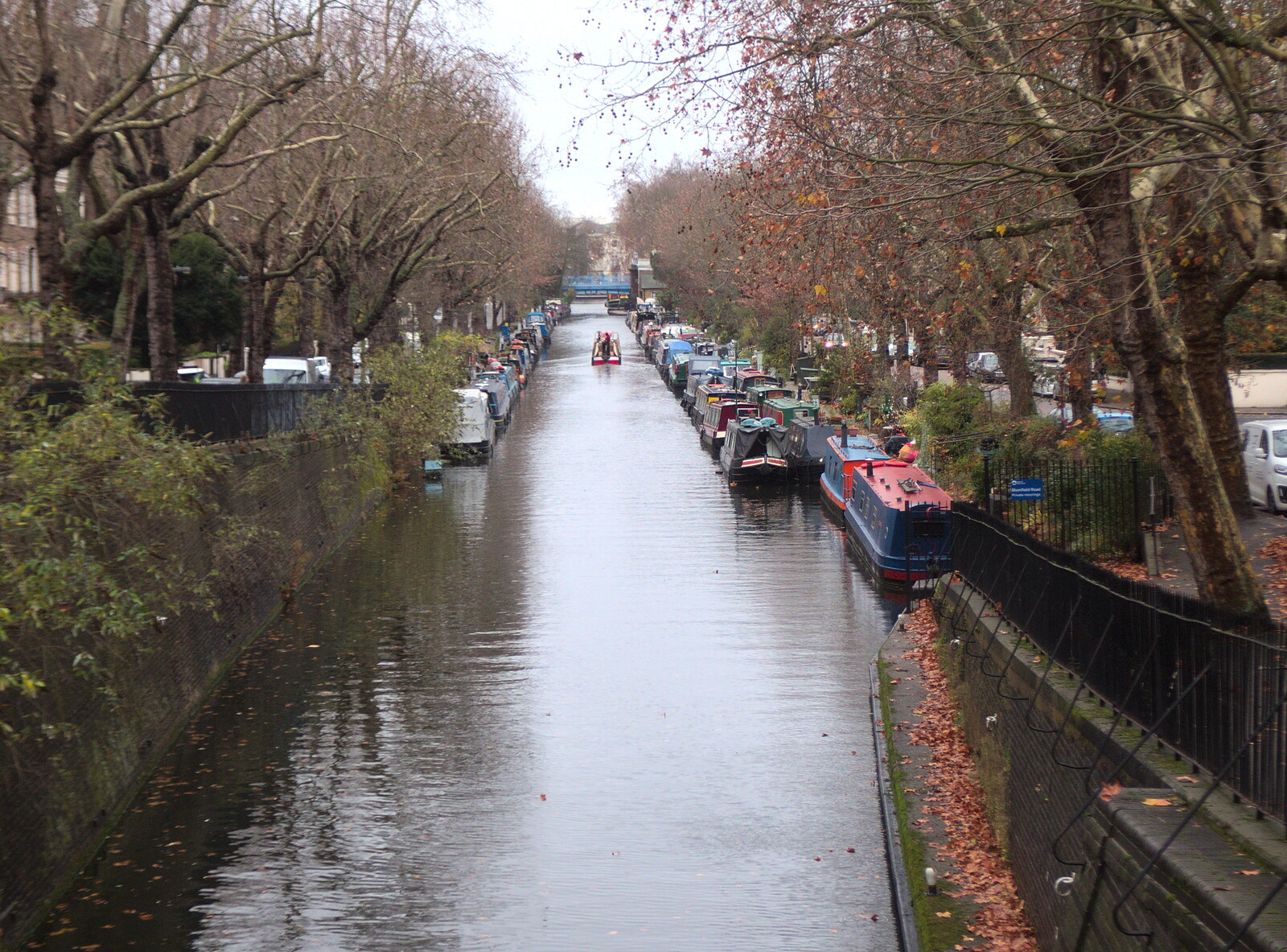 A view down the canal from Little Venice and the BSCC Christmas Dinner, London and Norfolk - 1st December 2018