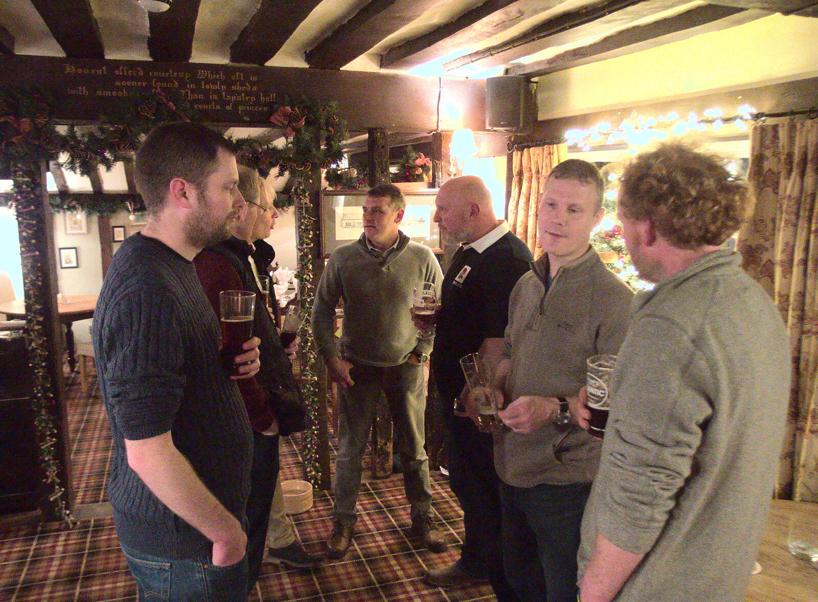 The lads in the Trowel and Hammer, Cotton from A Pub Crawl and Christmas Lights, Thornham, Cotton, Bacton and Eye, Suffolk - 7th December 2018