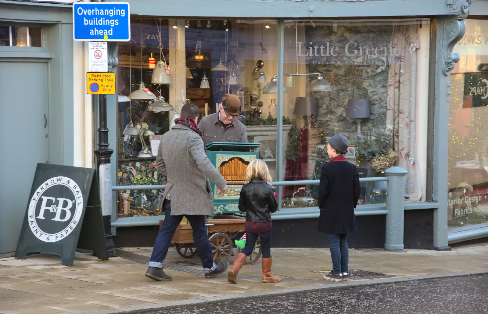 An organ-grinder on St. Nicholas Street, from The St. Nicholas Street Fayre, Diss, Norfolk - 9th December 2018