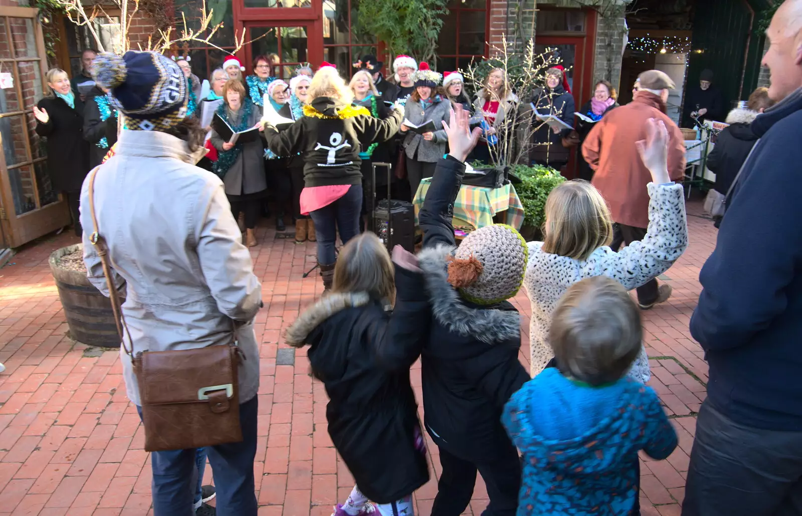 The children dance around like lunatics, from The St. Nicholas Street Fayre, Diss, Norfolk - 9th December 2018