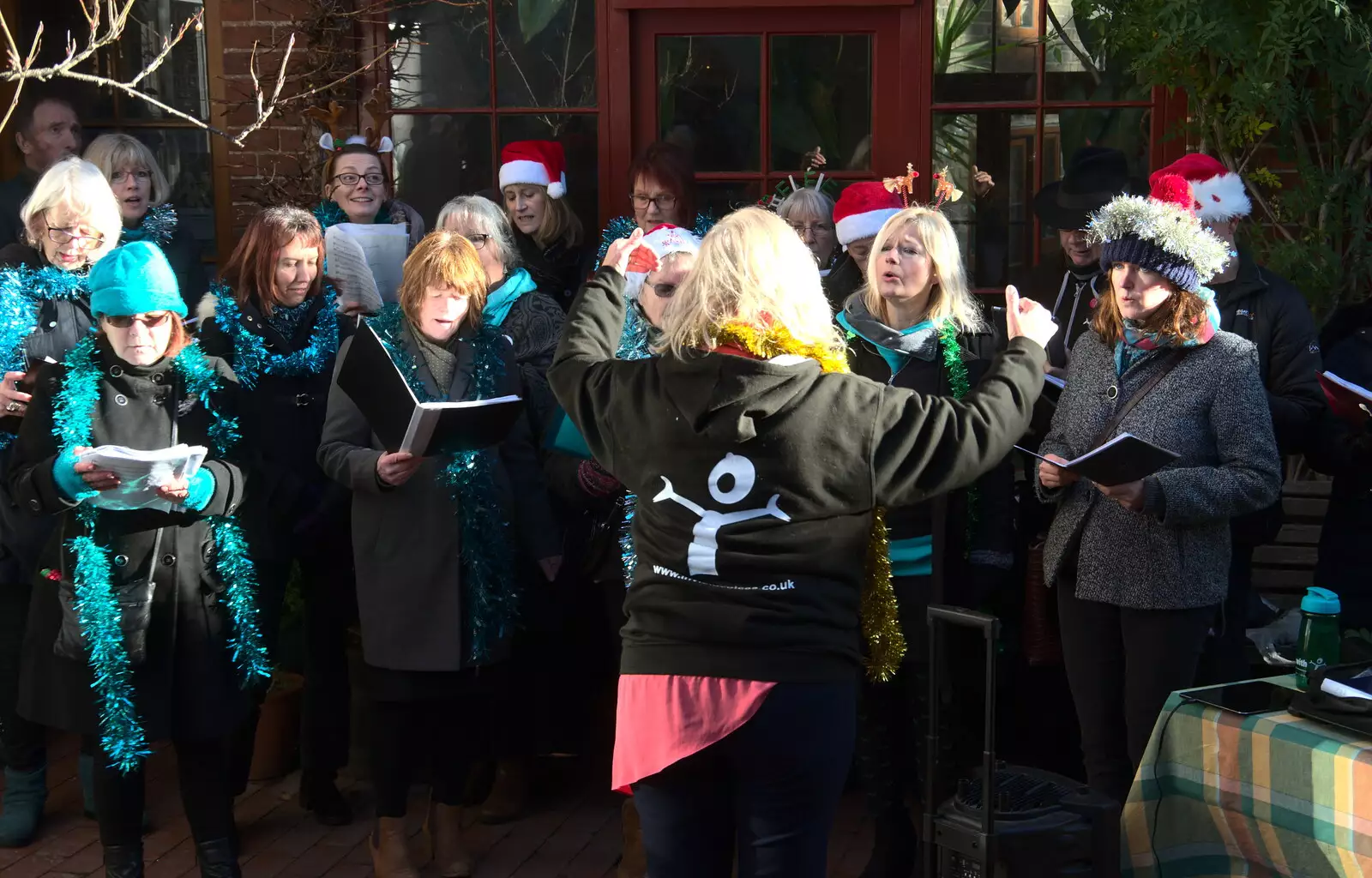 Isobel does an 'oooh', from The St. Nicholas Street Fayre, Diss, Norfolk - 9th December 2018