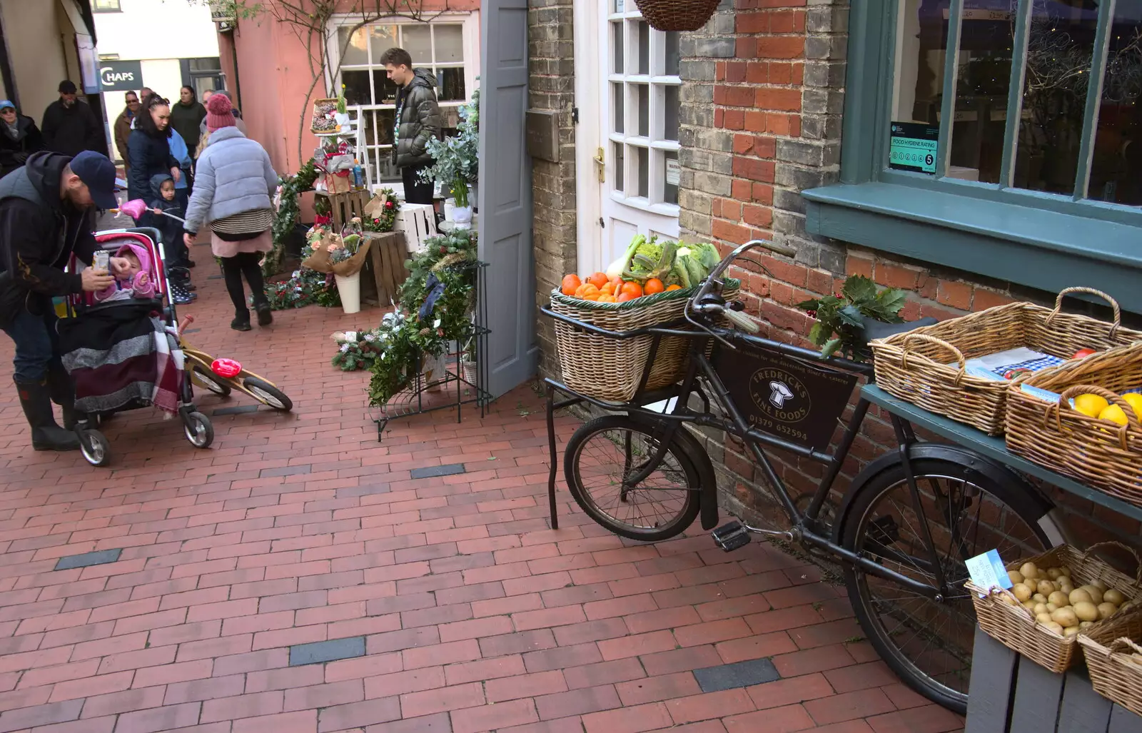 Frederick's Fine Foods' bicycle, from The St. Nicholas Street Fayre, Diss, Norfolk - 9th December 2018