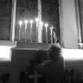Wavy puts the candles out, Christmas Carols at St. Margaret's, Thrandeston, Suffolk - 17th December 2018