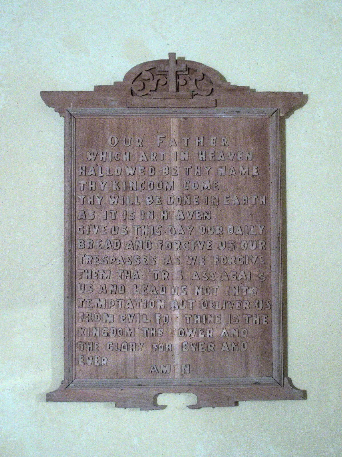 Jon Mortlock Senior's 1950s Lord's Prayer carving, from Christmas Carols at St. Margaret's, Thrandeston, Suffolk - 17th December 2018