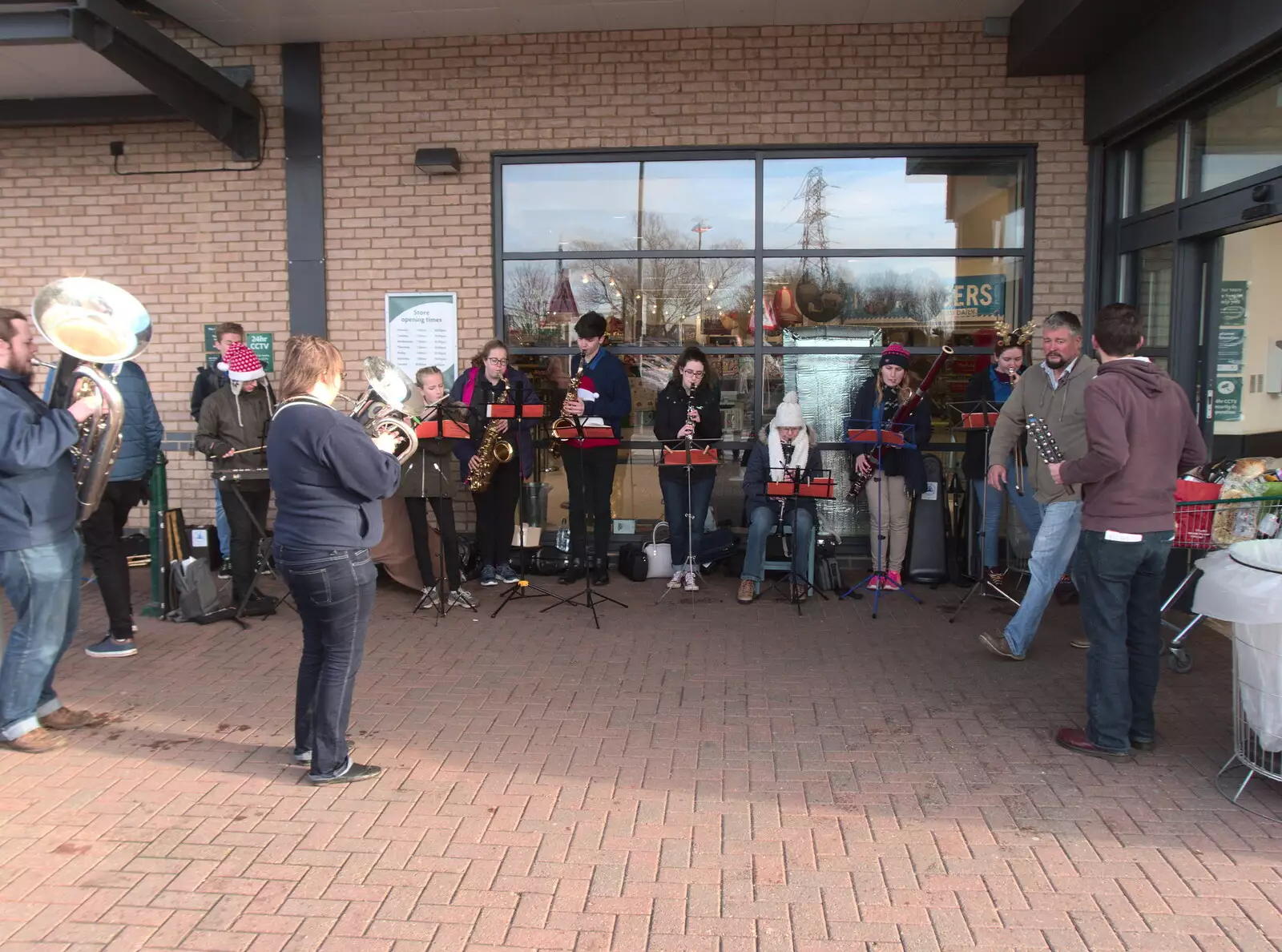 The South Norfolk Youth Symphonic Band is playing, from Round Gaz and Sandie's, Eye, Suffolk - 22nd December 2018