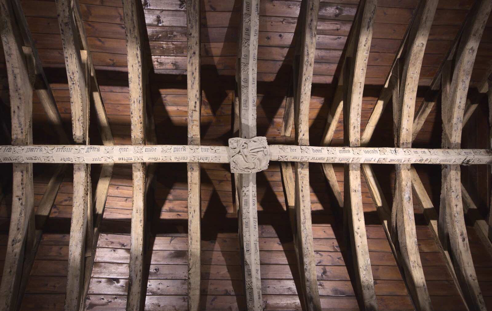 The church's restored Mediaeval roof beams from Christmas at Grandma J's, Spreyton, Devon - 25th December 2018