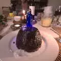 The Christmas pudding is on fire, Christmas at Grandma J's, Spreyton, Devon - 25th December 2018