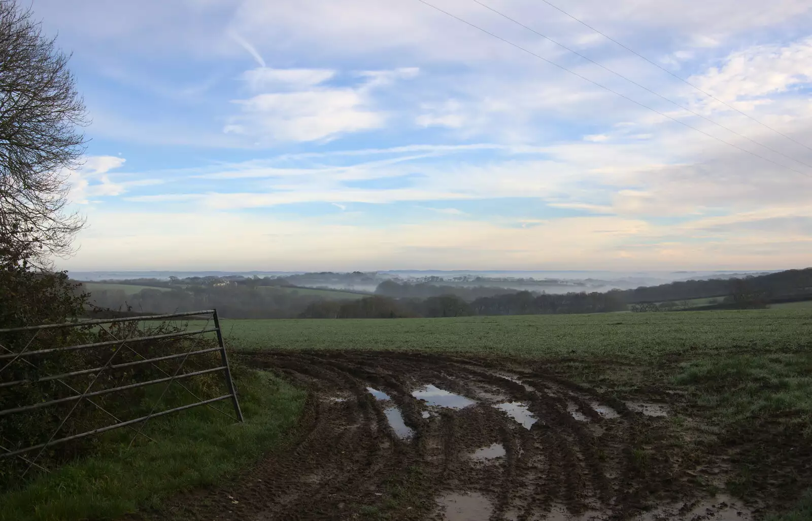 A muddy field in Spreyton, from Boxing Day in Devon, Spreyton, Devon - 26th December 2018