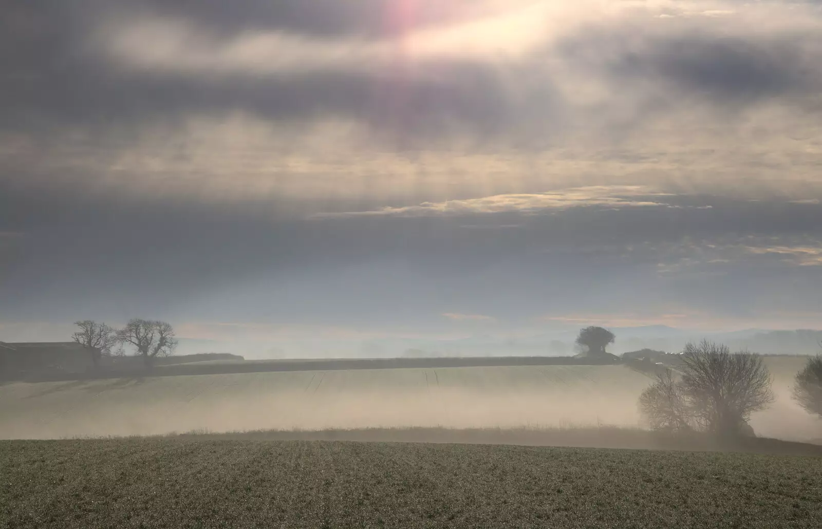 The rolling misty fields of Devon, from Boxing Day in Devon, Spreyton, Devon - 26th December 2018