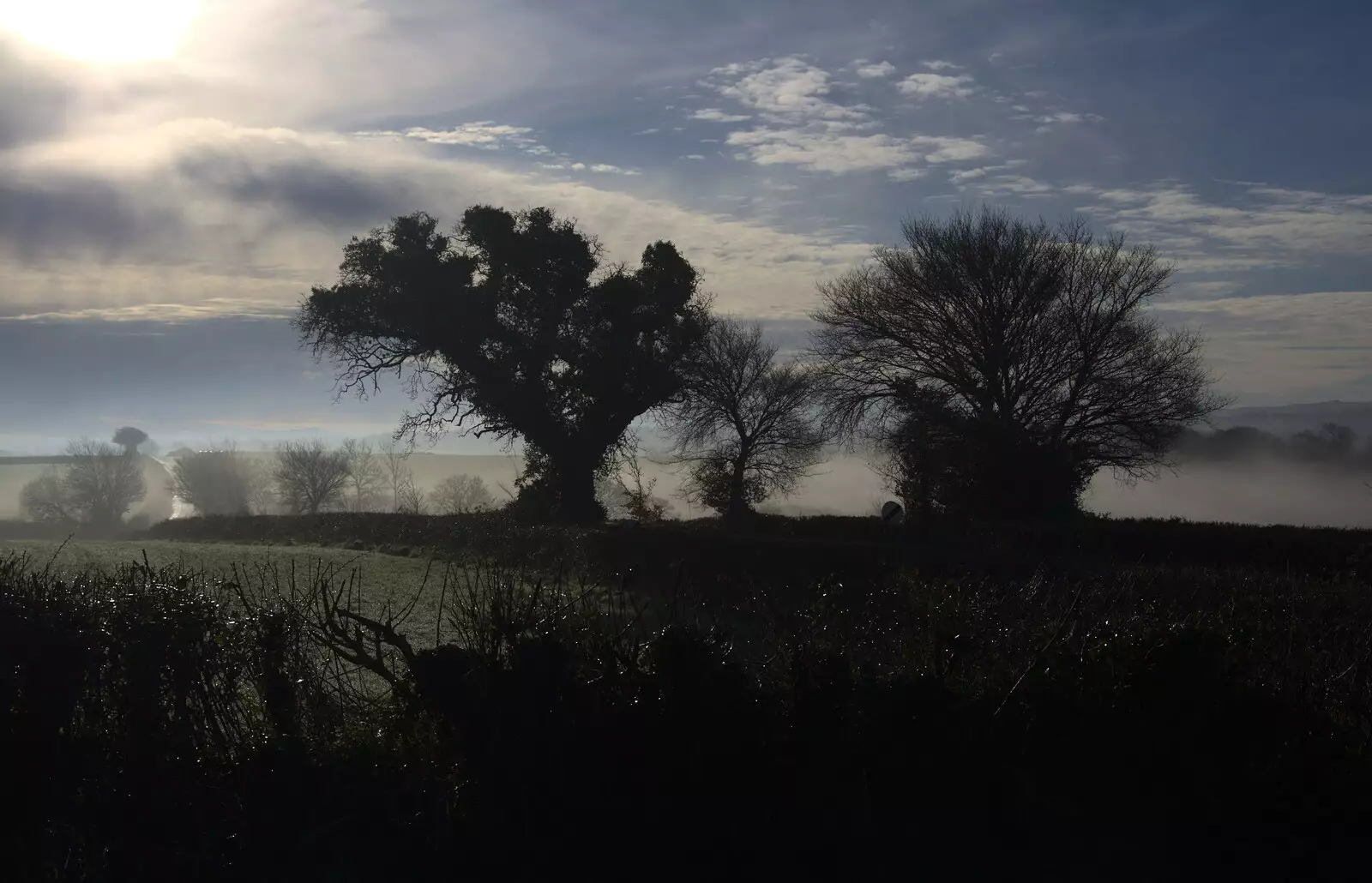 The mist on the road to Whiddon Down, from Boxing Day in Devon, Spreyton, Devon - 26th December 2018