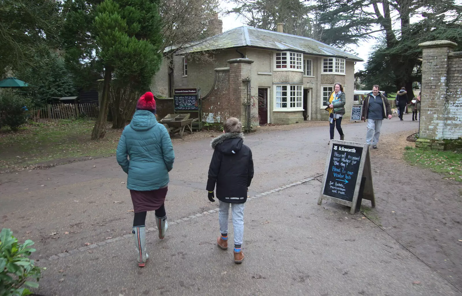 Isobel and Fred head off into the grounds, from Ickworth House, Horringer, Suffolk - 29th December 2018