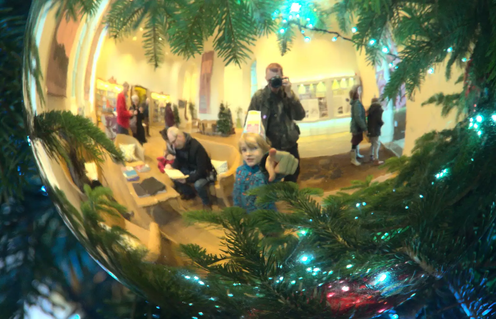 Harry points to a massive gold bauble, from Ickworth House, Horringer, Suffolk - 29th December 2018