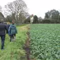 Janet and James head out for a walk up to the church, New Year's Eve and Day, Brome, Suffolk - 1st January 2019