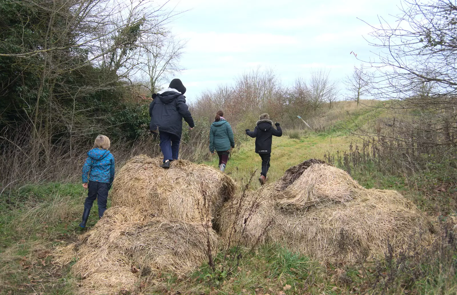 A pile of mangled straw bales, from New Year's Eve and Day, Brome, Suffolk - 1st January 2019