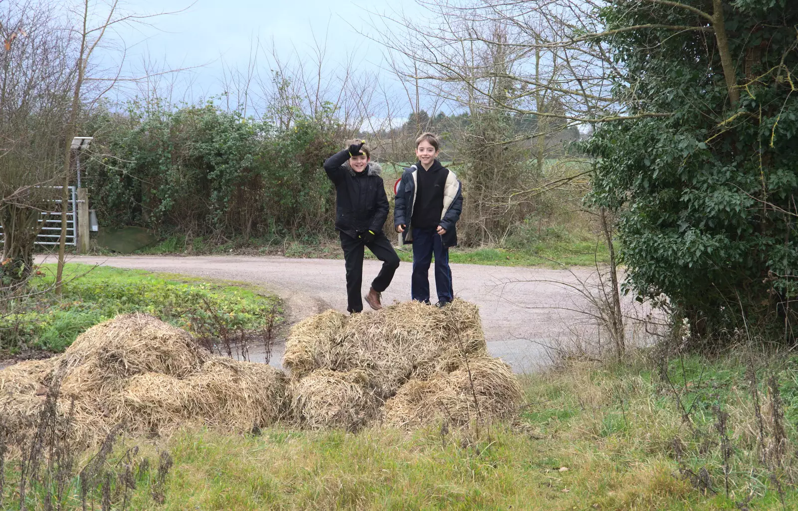 Fred does the 'loser' dance from Fortnite, from New Year's Eve and Day, Brome, Suffolk - 1st January 2019