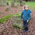 Harry is excited to find a partly-open sarcophagus, New Year's Eve and Day, Brome, Suffolk - 1st January 2019