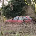 A derelict car in the woods, New Year's Eve and Day, Brome, Suffolk - 1st January 2019