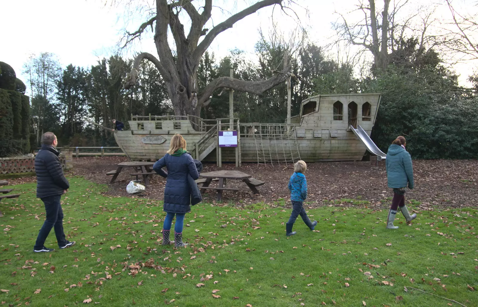 We walk past the pirate ship, from New Year's Eve and Day, Brome, Suffolk - 1st January 2019