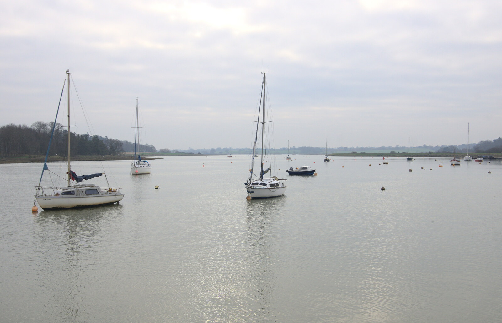 Boats on the River Deben from A Postcard From Woodbridge, Suffolk - 4th January 2019