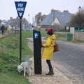 Isobel pays for parking as a dog cocks its leg, A Postcard from Aldeburgh, Suffolk - 6th January 2019