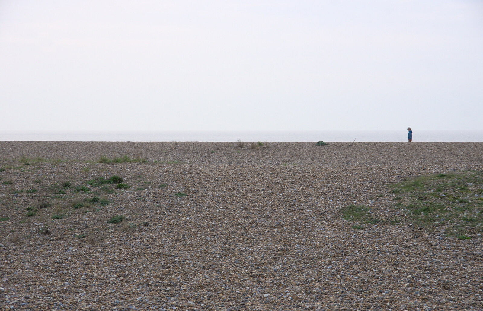 Harry is a dot on the beach from A Postcard from Aldeburgh, Suffolk - 6th January 2019