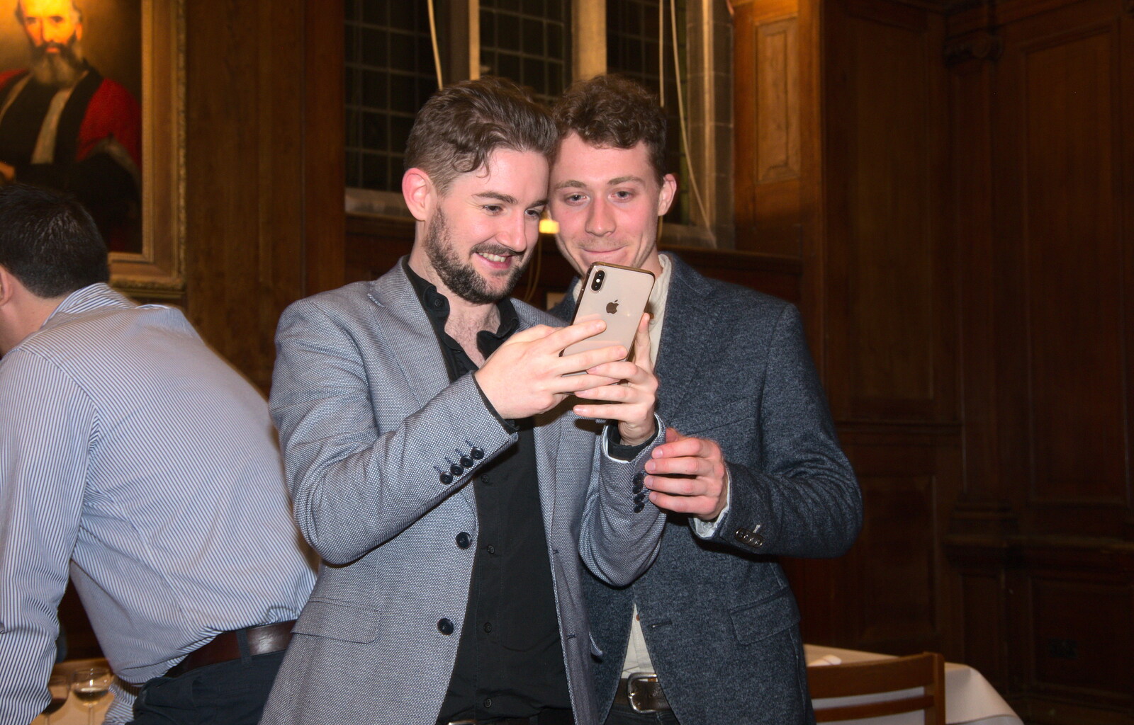 Dominic and Alex from SwiftKey's Ten Year Anniversary Reunion, Selwyn College, Cambridge - 11th January 2019