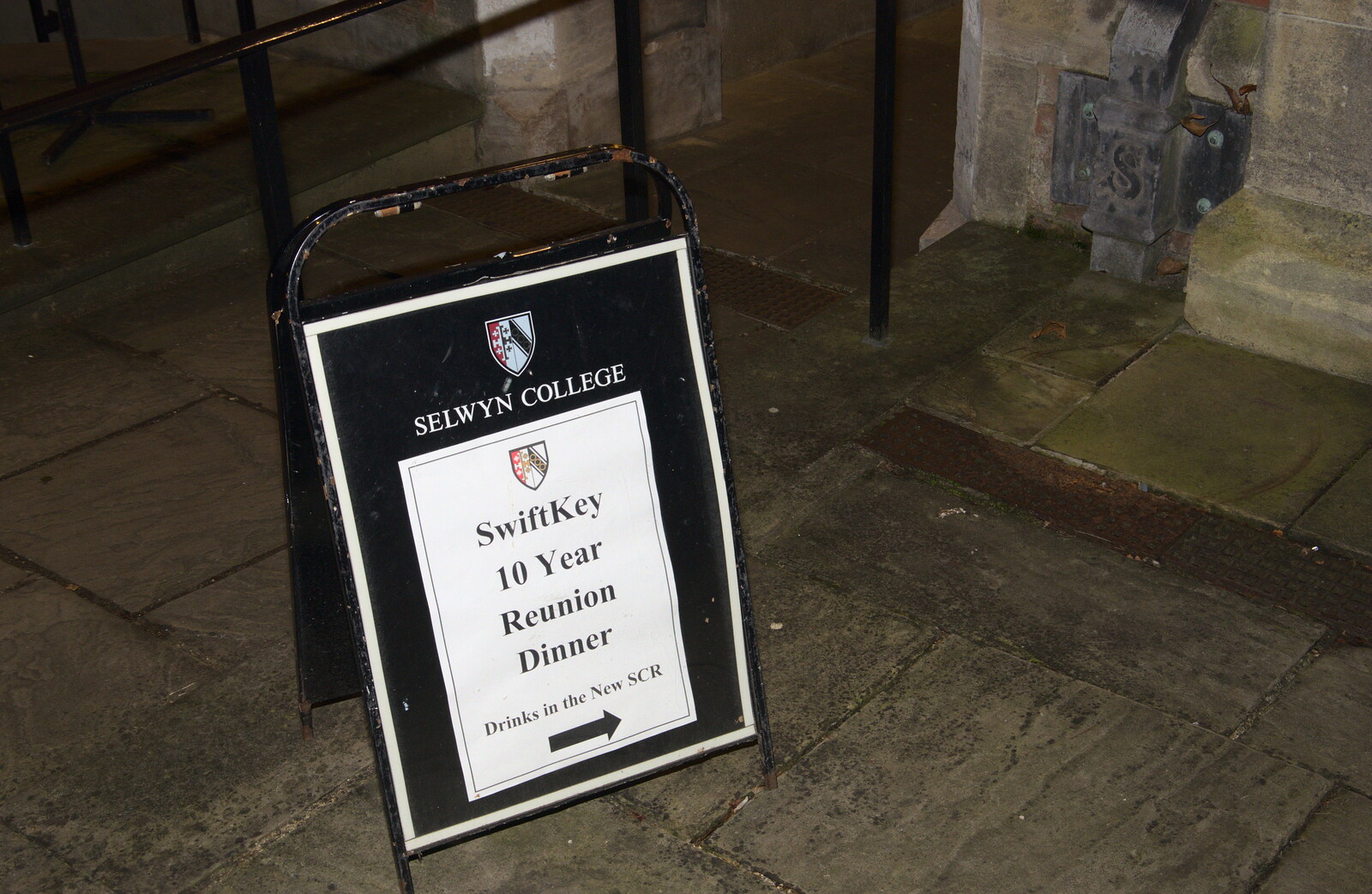 The sign for the reunion from SwiftKey's Ten Year Anniversary Reunion, Selwyn College, Cambridge - 11th January 2019