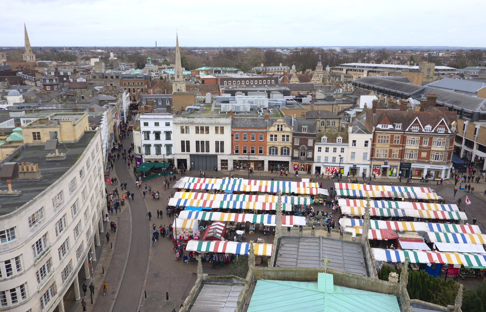 The view of the market from the church tower from The SwiftKey Reunion Brunch, Regent Street, Cambridge - 12th January 2019
