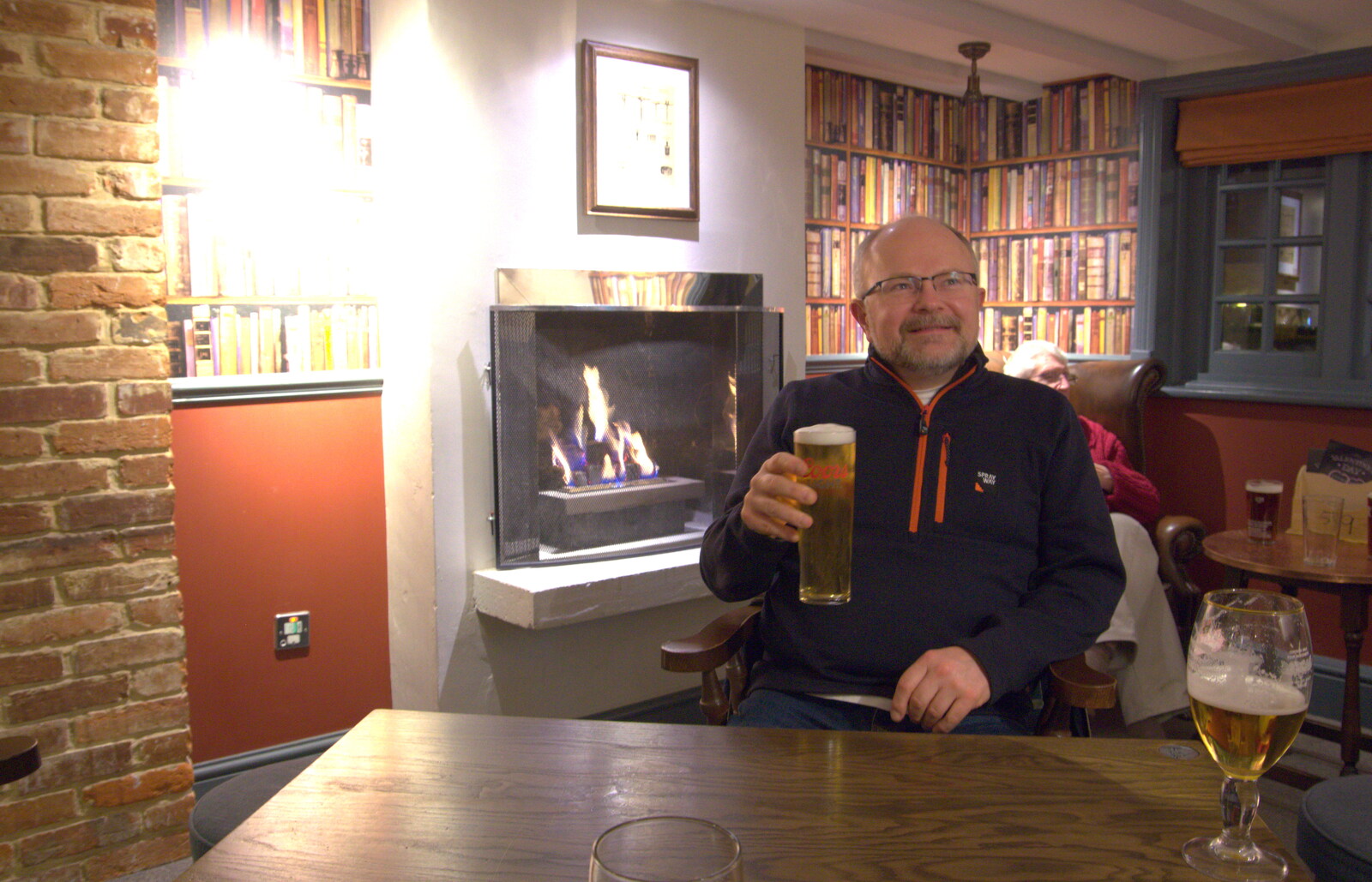 Hamish in the Globe at Highcliffe from A Wintry Trip Down South, Walkford, Dorset - 1st February 2019