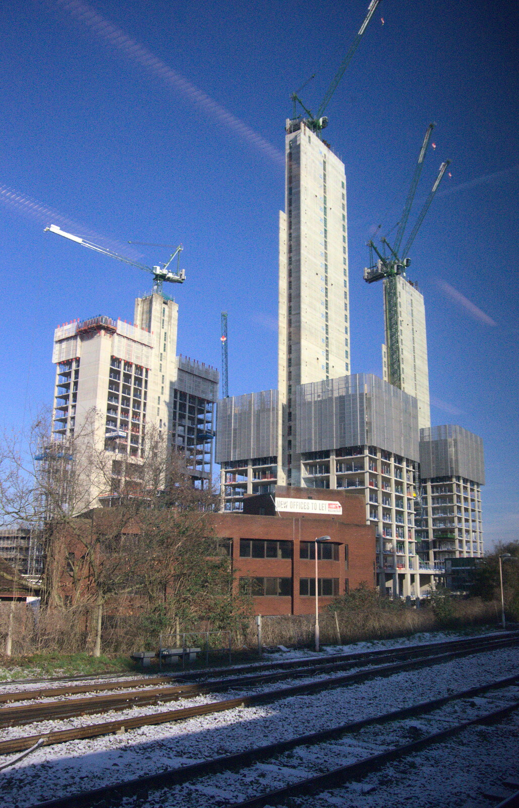 The very thin core of new tower blocks in Guildford from A Wintry Trip Down South, Walkford, Dorset - 1st February 2019