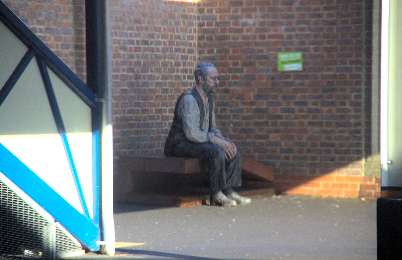 The Seated Man by Sean Henry, at Woking station from A Wintry Trip Down South, Walkford, Dorset - 1st February 2019
