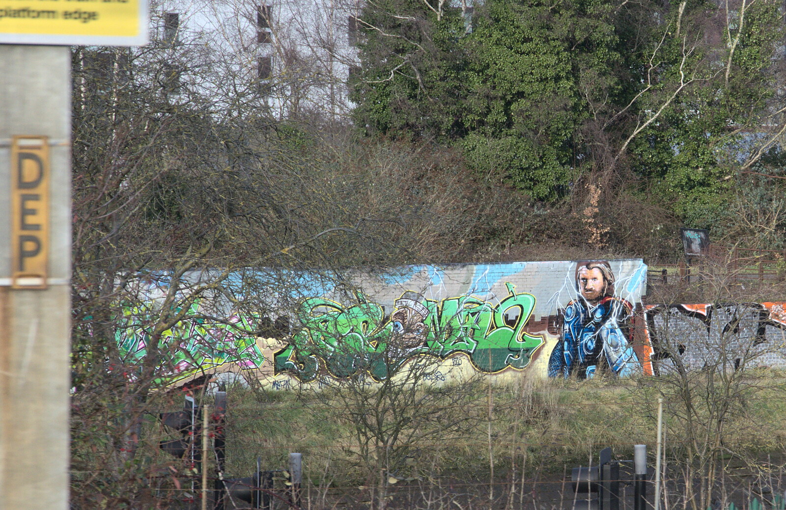 There's some street-art by the river in Ipswich from A Wintry Trip Down South, Walkford, Dorset - 1st February 2019