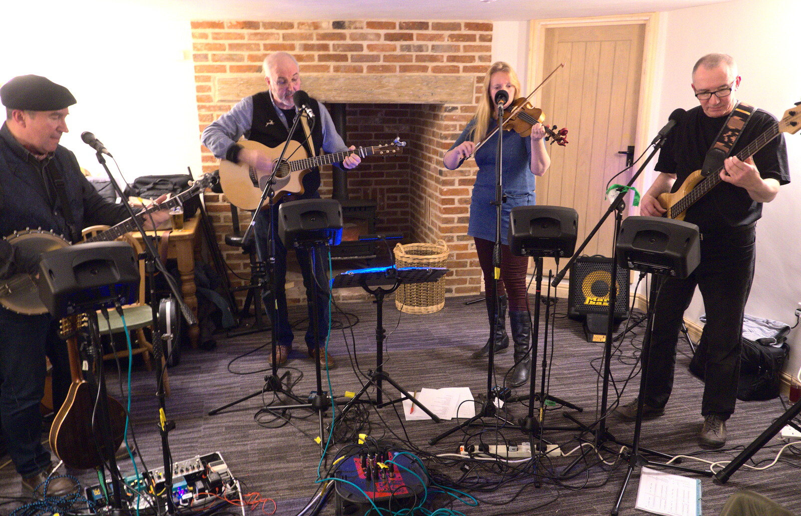 The Ludlam Pikes do their thing from A Night at the Fox Inn, Garboldisham, Norfolk - 9th February 2019