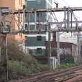 Rusty overhead wiring gantry, Railway Graffiti, Tower Hamlets, London - 12th February 2019