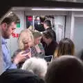 The train is packed, so it's standing room only, Railway Graffiti, Tower Hamlets, London - 12th February 2019