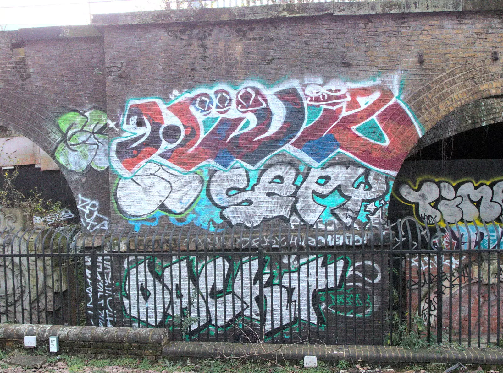 More colourful tags, from Railway Graffiti, Tower Hamlets, London - 12th February 2019