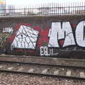 An illuminati eye, Railway Graffiti, Tower Hamlets, London - 12th February 2019