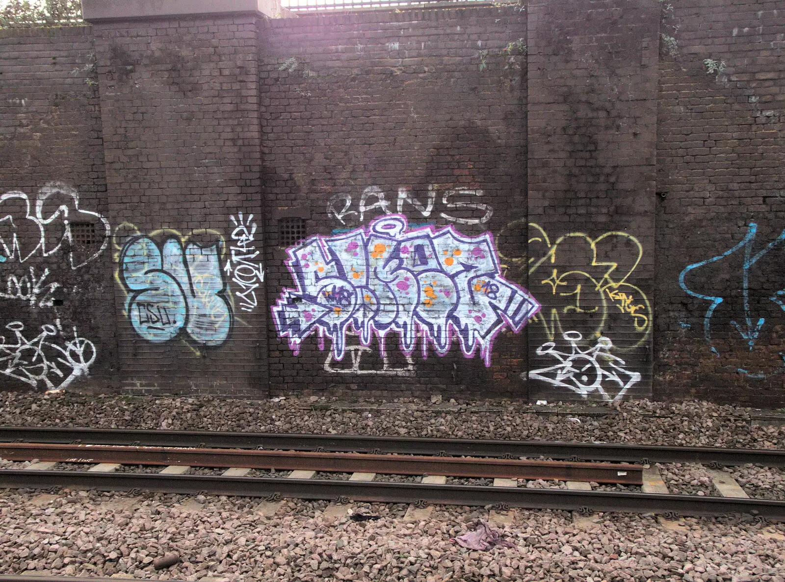 A nice dripping purple tag, from Railway Graffiti, Tower Hamlets, London - 12th February 2019