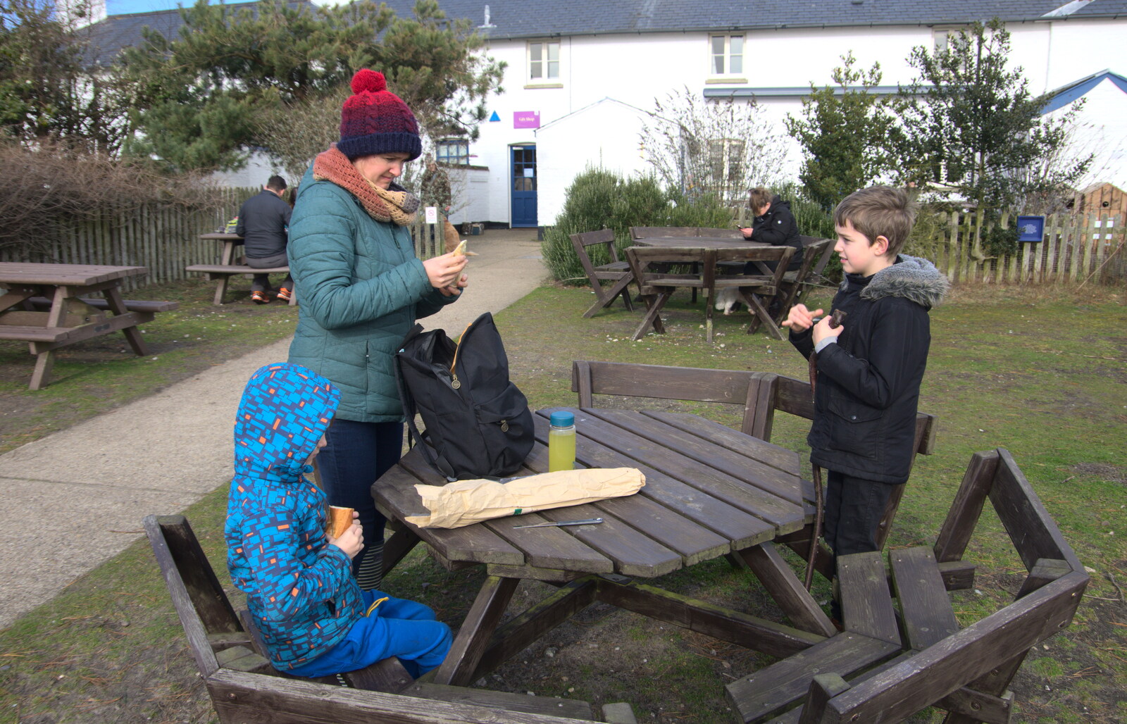 We stop for a quick picnic from A Trip to Dunwich Heath, Dunwich, Suffolk - 17th February 2019