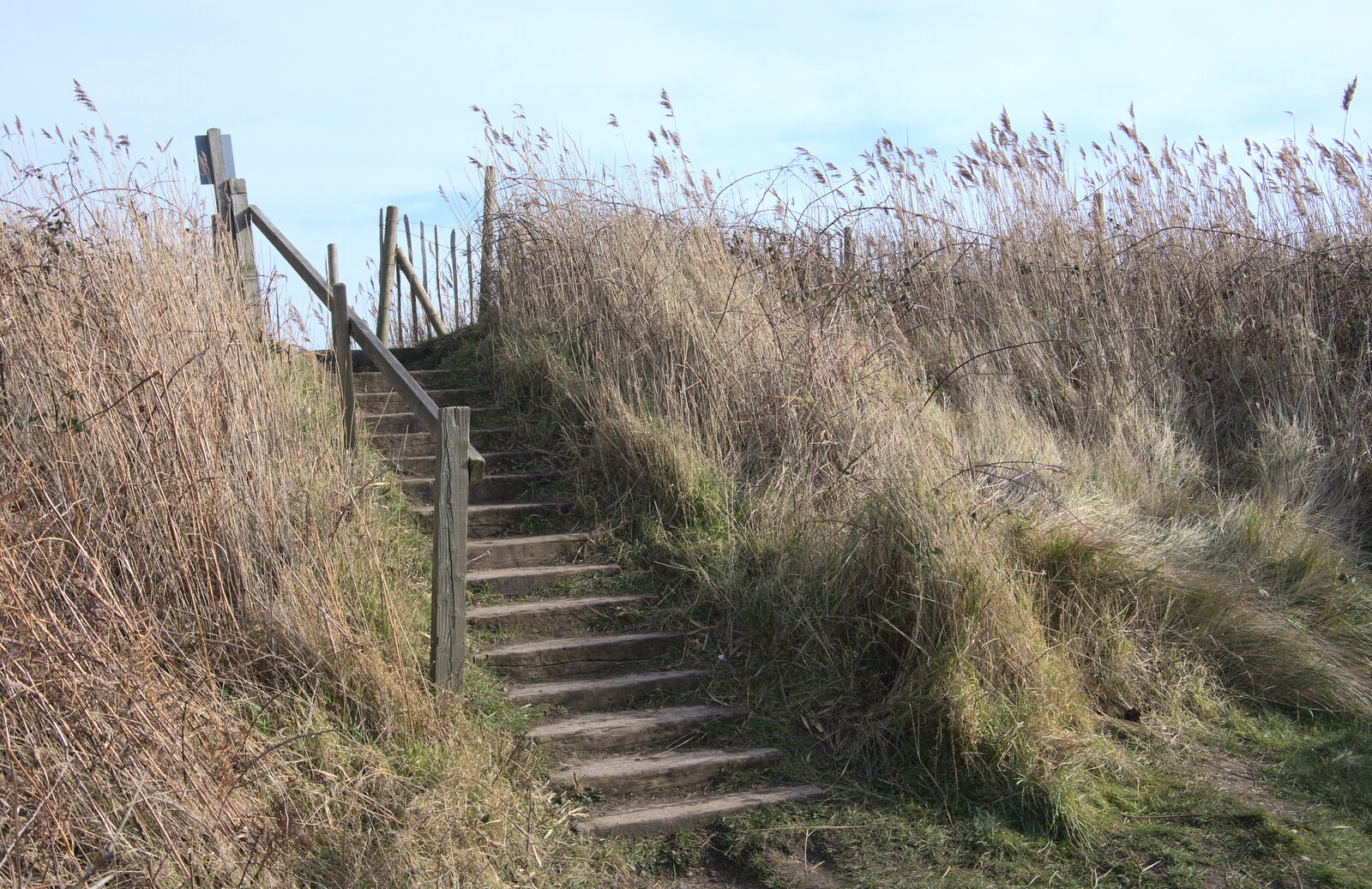 Steps over the sea wall from A Trip to Dunwich Heath, Dunwich, Suffolk - 17th February 2019