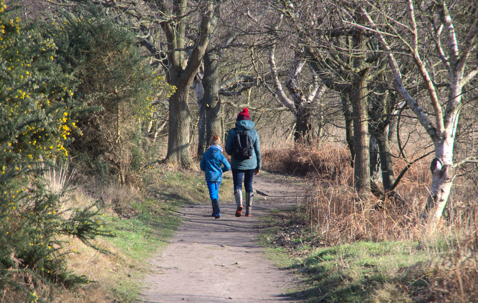 Harry and Isobel in the woods from A Trip to Dunwich Heath, Dunwich, Suffolk - 17th February 2019