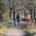 Harry and Isobel in the woods, A Trip to Dunwich Heath, Dunwich, Suffolk - 17th February 2019