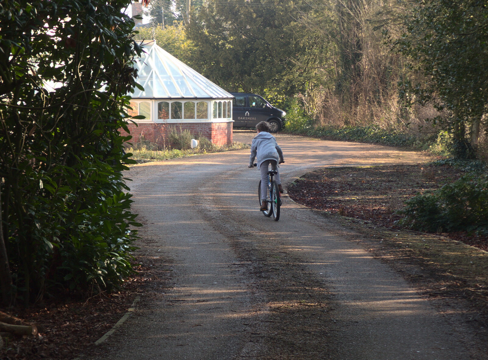 Fred cycles around the Oaksmere from Diss Express Photos and a Garden Den, Eye, Suffolk - 23rd February 2019