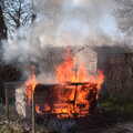 An old sofa gets burned up, Diss Express Photos and a Garden Den, Eye, Suffolk - 23rd February 2019