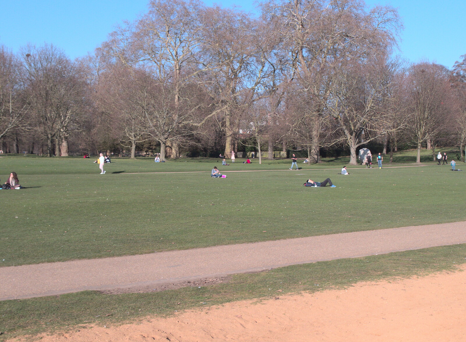 People are actually sunbathing in Hyde Park from SwiftKey Innovation Week, Paddington, London - 27th February 2019